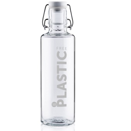 Soulbottle „Plastic Free“ Glas-Trinkflasche 600ml – Nachhaltig & stilvoll