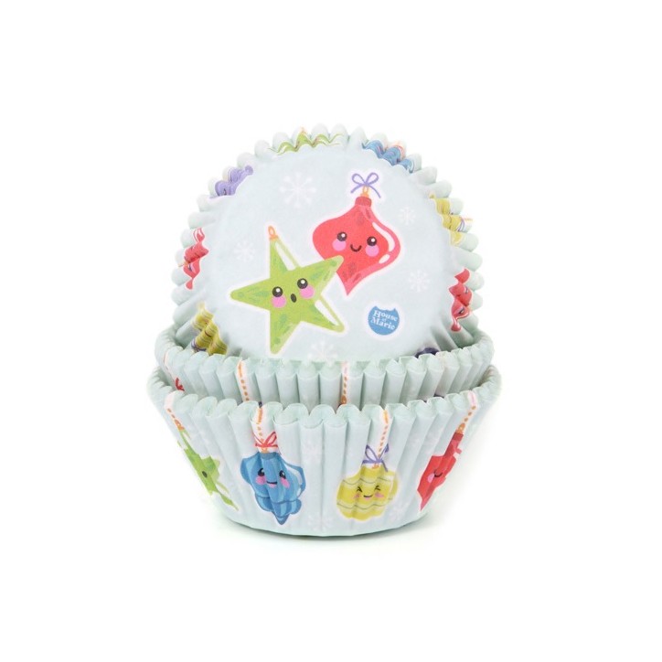 House of Marie Cupcakeförmchen Weihnachten – 50 Stück | Bunte Weihnachtskugel-Motive für festliches Gebäck House of Marie Cupcakeförmchen Weihnachten – 50 Stück | Bunte Weihnachtskugel-Motive für festliches Gebäck