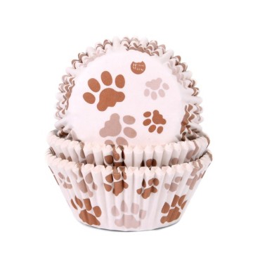 Brown Paw Print Cupcake Forms 50pc, House of Marie