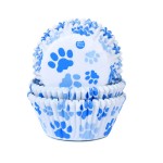 House of Marie Paw Print Blue Cupcake Cases, 50pcs
