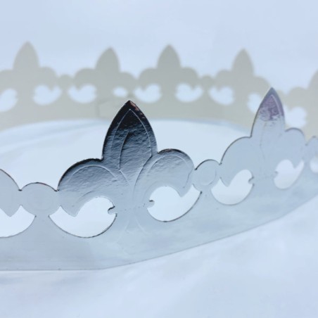 Silber Krone aus Pappe - Dreikönigskuchenkrone
