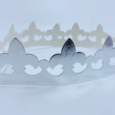 Silber Krone aus Pappe - Dreikönigskuchenkrone