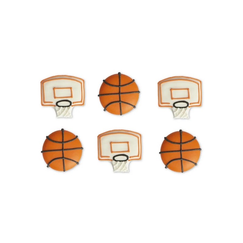 Decora Basketball Sugar Decorations, 6 pcs
