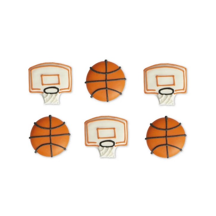 Decora Basketball Sugar Decorations 6 Pieces – Cake Toppers