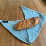 Linen bread bento bag BLUE, 1 pcs
