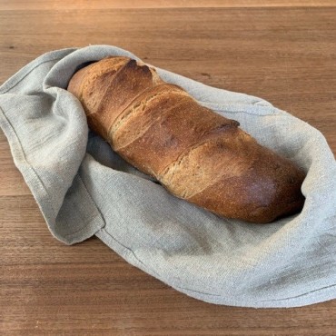 100% linen wrap bread bag nature