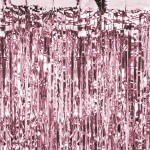 PartyDeco Glitzer-Rose Gold Vorhang Backdrop, 90x250cm