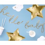 PartyDeco Hello Baby Banner Gold, 70cm