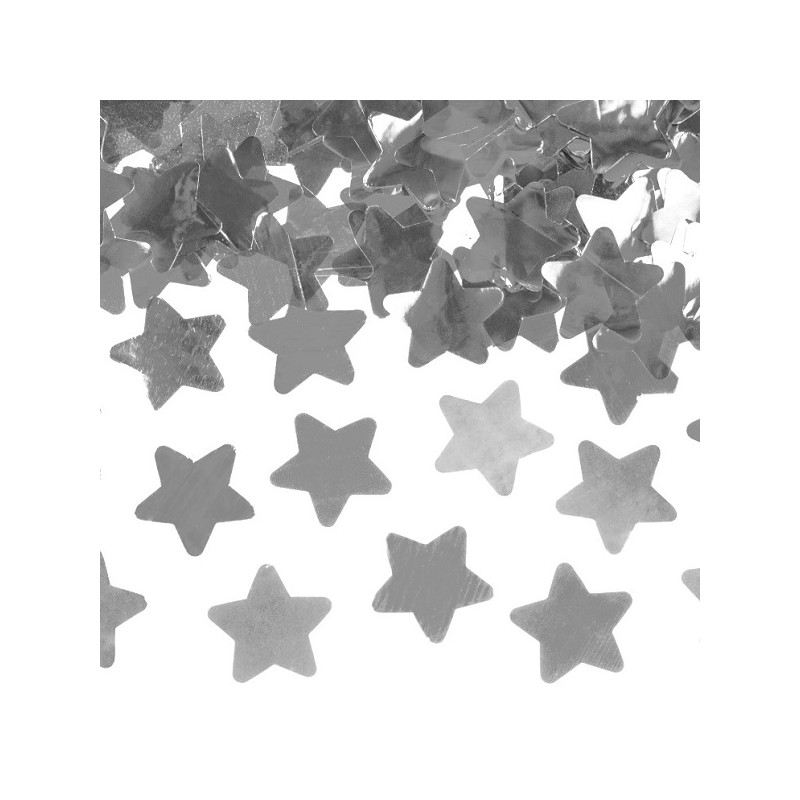 PartyDeco Silver Stars Confetti Cannon, 40cm