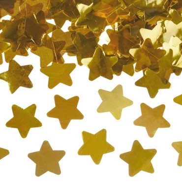 Gold Star Confetti Canon, 40cm PartyDeco