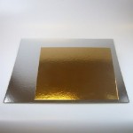 20x20cm FunCakes Tortenplatte Quadratisch Gold/Silber 3 Stück