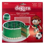 deKora Sugar Sheet Cake Disc Soccer Field, 16cm