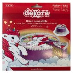 deKora Sugar Sheet Cake Disc Magic Unicorn, 16cm