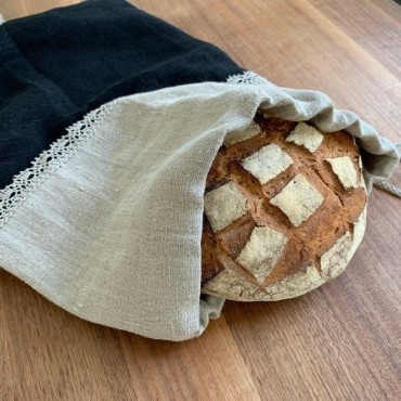 Natural linen bread bag 30x40cm