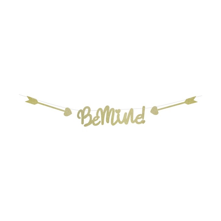 PartyDeco Sweet Love Be Mine Gold Garland 90cm