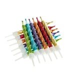 Anniversary House Metallic Rainbow Birthday Candles, 12 pcs