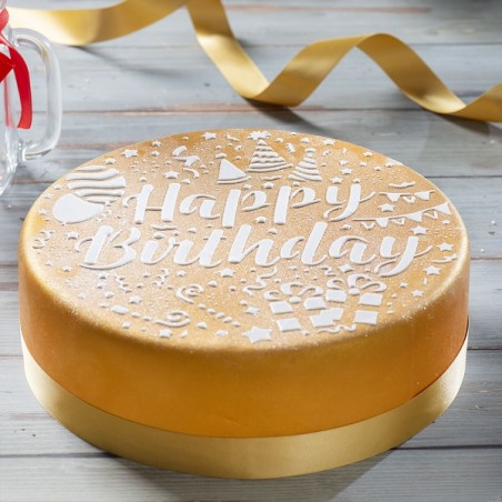 Happy Birthday Cake Stencil 25cm