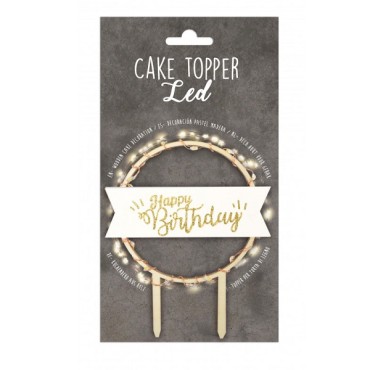 Kuchen Topper LED Happy Birthday