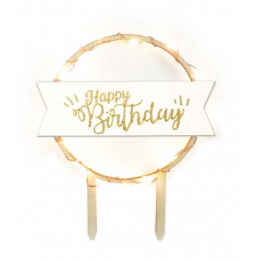 Kuchen Topper LED Happy Birthday