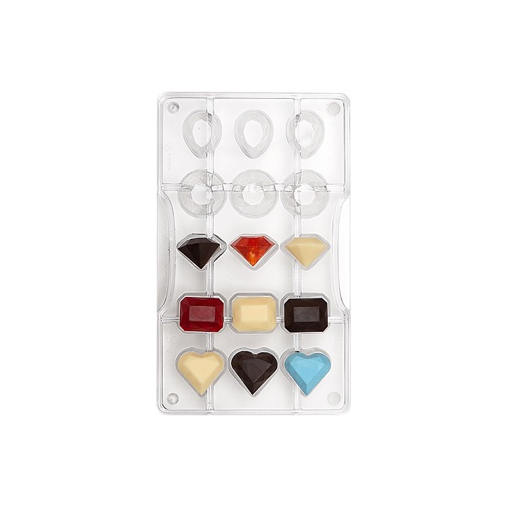 Decora Chocolate Jewels Polycarbonate Mould | Professional Mould for 15 Chocolate Gems