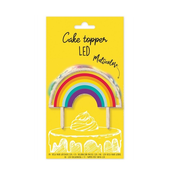 ScrapCooking LED Rainbow Cake Topper | Light-Up Rainbow Cake Decoration