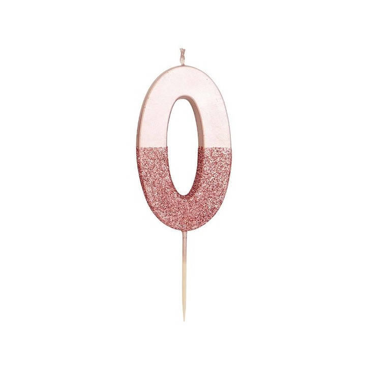 Talking Tables Number 0 Rose Gold Glamour Candle 7.5cm