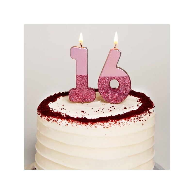 Talking Tables Number 6 Birthday Candle Rose Gold Glamour, 7.5cm