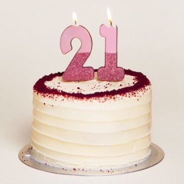We Heart Birthdays Rose Gold Glitter Number Candle 2 - Talking Tables - BDAY-CANDLE-RG-2