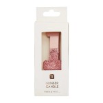 Talking Tables Number 1 Birthday Candle Rose Gold Glamour, 7.5cm