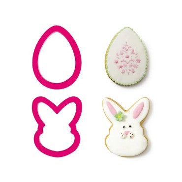 Decora Hasenkopf & Ei Plätzchenausstecher Set 2 Stück