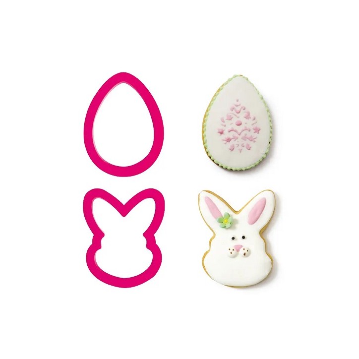 Decora Bunny Head & Egg Cookie Cutter Set 2 Pieces Decora Bunny Head & Egg Cookie Cutter Set 2 Pieces