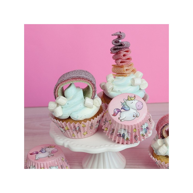 Decocino Sweet Einhorn Cupcakeförmchen, 50 Stück