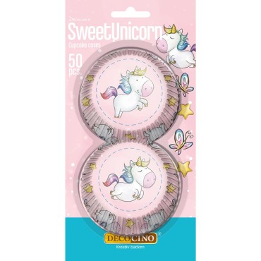 Einhorn Cupcake Papierförmchen 50 Stück - 33844 Decocino