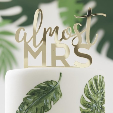 Almost MRS Cake Topper Gold Acrylic BS-416