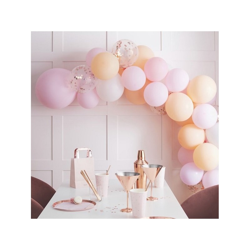 Ginger Ray Matte Peach / Pink Balloon Arch Kit, 5 Meter