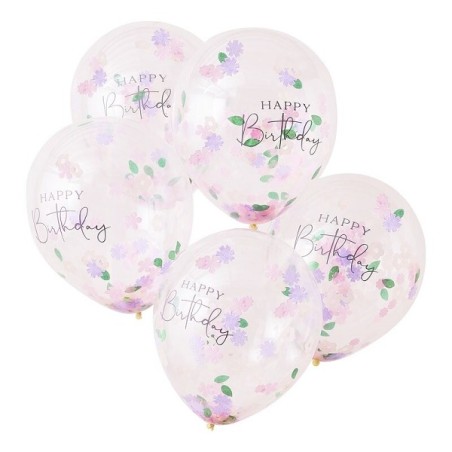 30cm Happy Birthday Konfetti Ballon Lets Partea 5 Stück