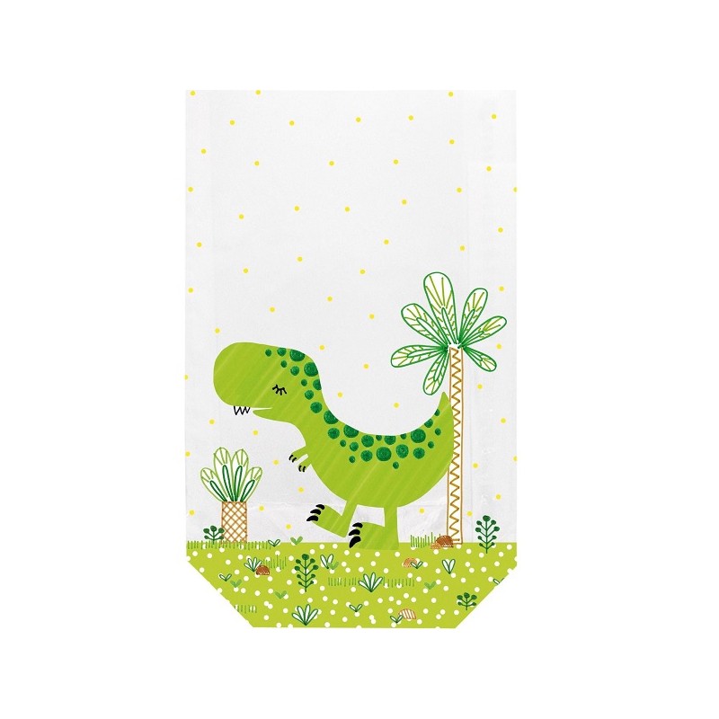 Braun+Company 11.5x19cm Funny Dinos transparent bags, 10 pcs