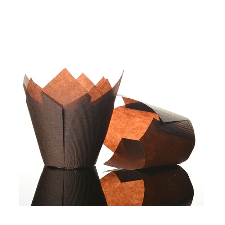 Brown Tulip Muffin Baking Cups – 50 pcs | Elegant Greaseproof Cupcake Liners Brown Tulip Muffin Baking Cups – 50 pcs | Elegant Greaseproof Cupcake Liners