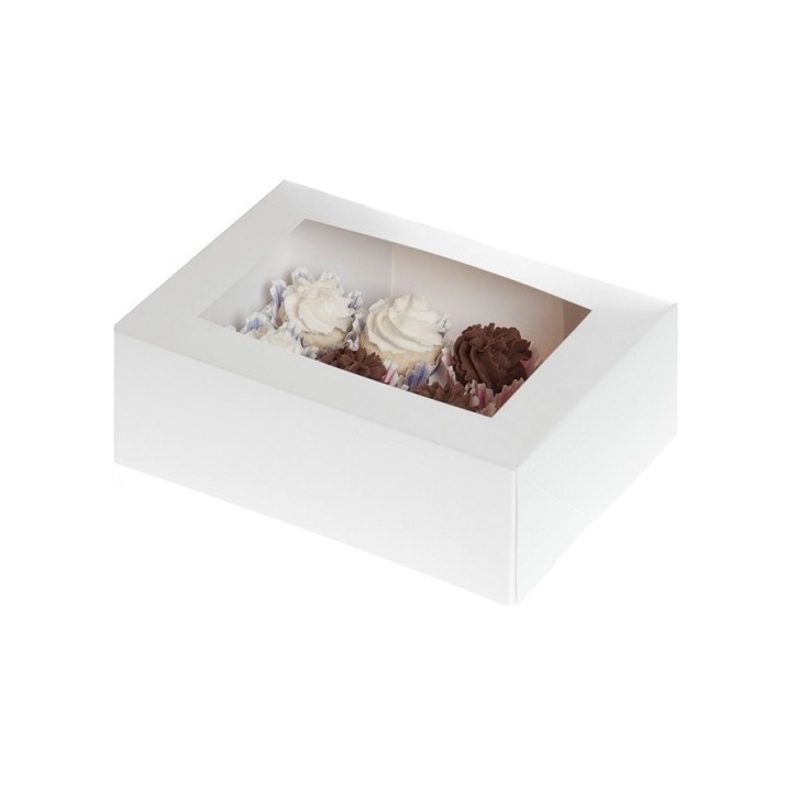 House of Marie White Mini Cupcake Box for 12 Mini Cupcakes, 2 Pieces House of Marie White Mini Cupcake Box for 12 Mini Cupcakes, 2 Pieces