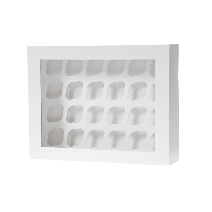 House of Marie White Mini Cupcake Box for 24 Pieces