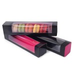 Macaron Box Black with Pink, 10 pcs