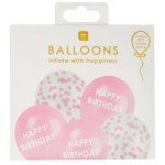 Talking Tables Pink Happy Birthday Balloon Medley, 5 pcs