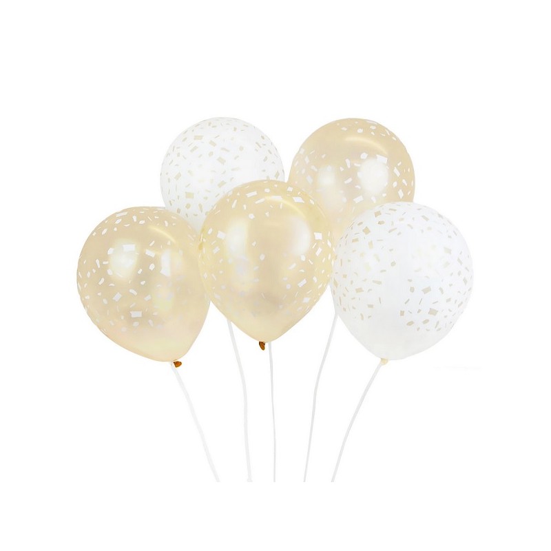 Talking Tables Gold Confetti Printed Balloon Medley, 5 pcs