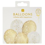 Talking Tables Gold Confetti Printed Balloon Medley, 5 pcs