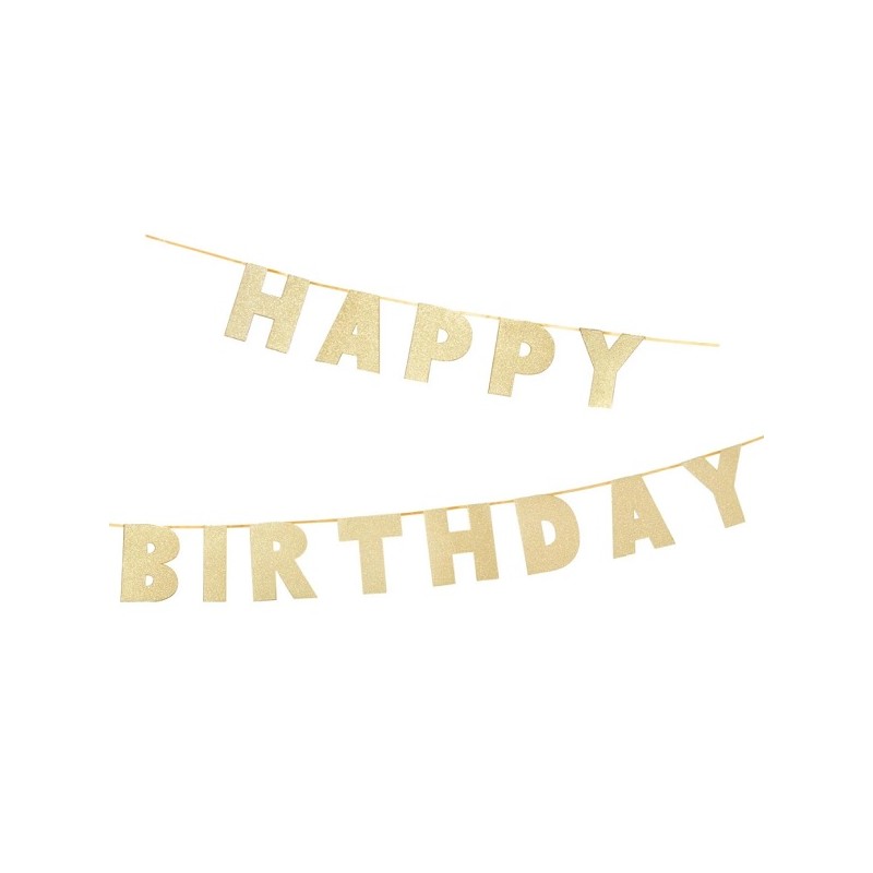 Talking Tables Luxe Gold Happy Birthday Banner, 3 Meters