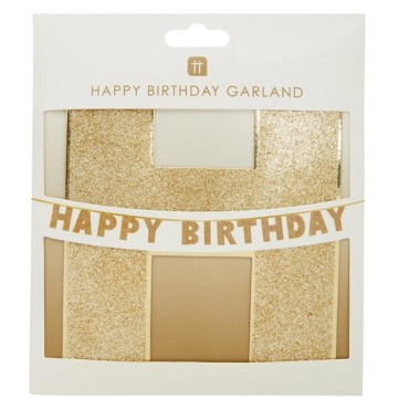 Birthday Banner Luxe Gold - Talking Tables