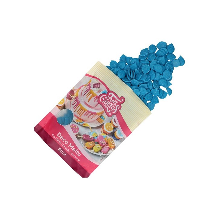 FunCakes Deco Melts Blue 250g – Melting Drops for Dipping & Decorating