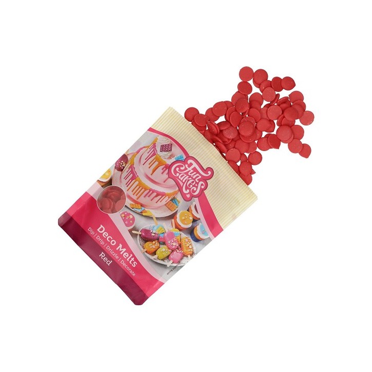 FunCakes Deco Melts Rot 250g – Schmelzdrops für Drip Cakes, Cake Pops & Kekse FunCakes Deco Melts Rot 250g – Schmelzdrops für Drip Cakes, Cake Pops & Kekse