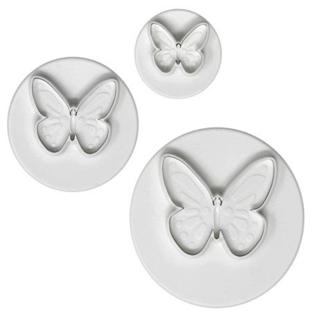 PME Pretty Butterfly Schmetterling Ausstecher Set mit Prägung 3 Stück