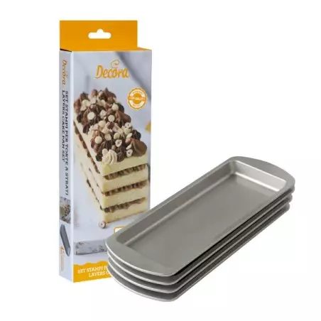 Decora Layers Backformen Set Rechteckig 4 Stück für Schichttorten